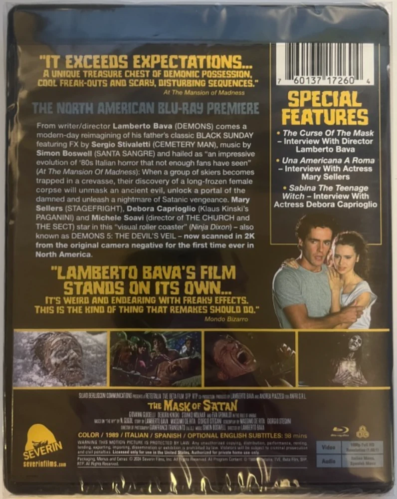 The Mask Of Satan (Blu-ray) 1989 (Lamberto Bava) La máscara del demonio