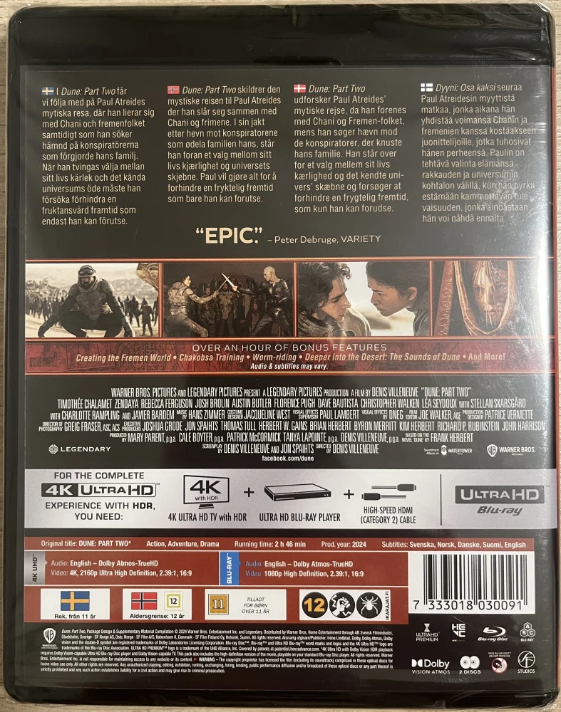 Dune: Part Two (2024) (4K UHD + Blu-ray) Dyyni: Osa kaksi