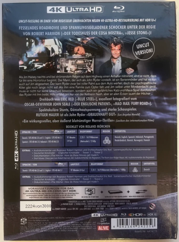 Liftari - The Hitcher - 2-Disc Limited Collector's Edition Mediabook (4K Ultra HD + Blu-ray) Leikkaamaton! Numeroitu painos