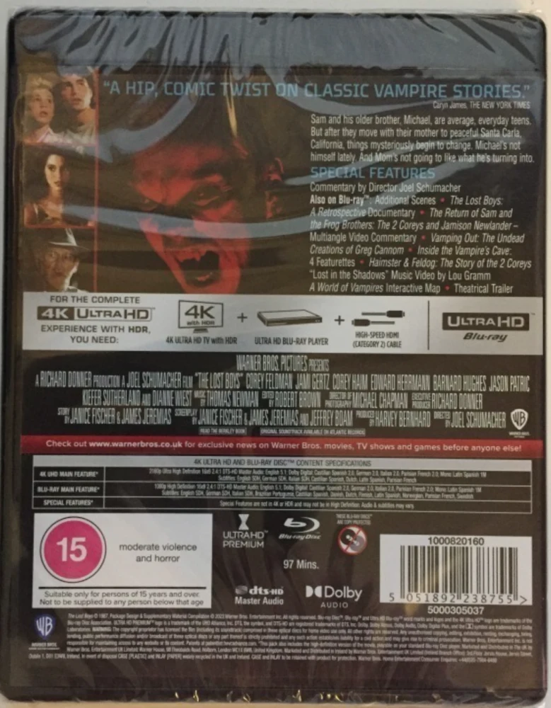The Lost Boys (4K Ultra HD + BD) Kiefer Sutherland