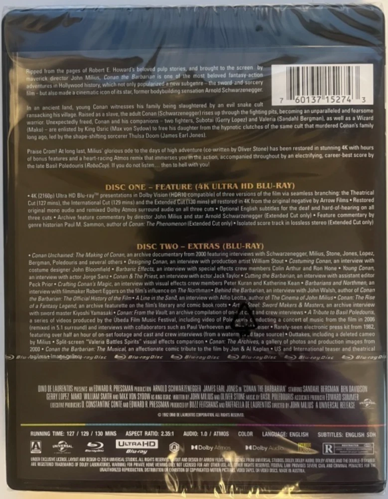 Conan the Barbarian (4K Ultra HD + Bonus Blu-ray) (Dolby Vision / Dolby Atmos) Conan barbaari