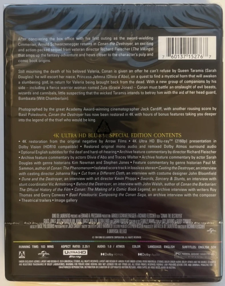Conan the Destroyer (4K Ultra HD) (Dolby Vision / Dolby Atmos) Conan hävittäjä
