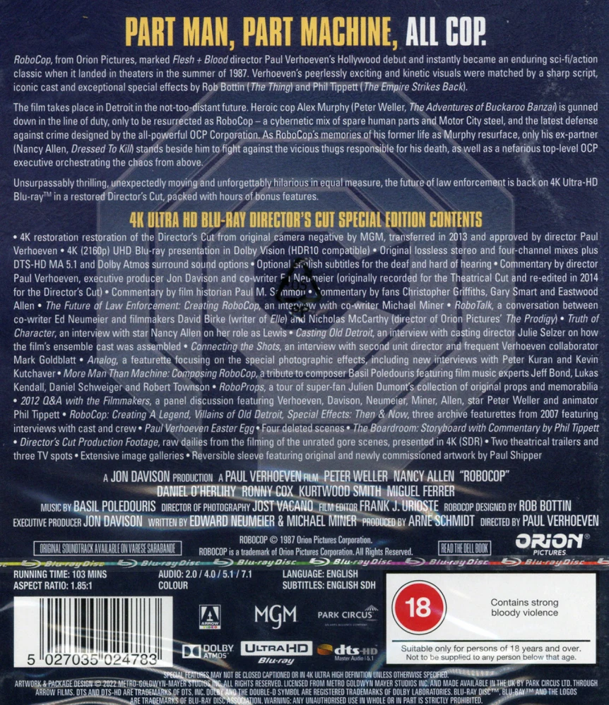 Robocop (4K Ultra HD) Arrow (1987)