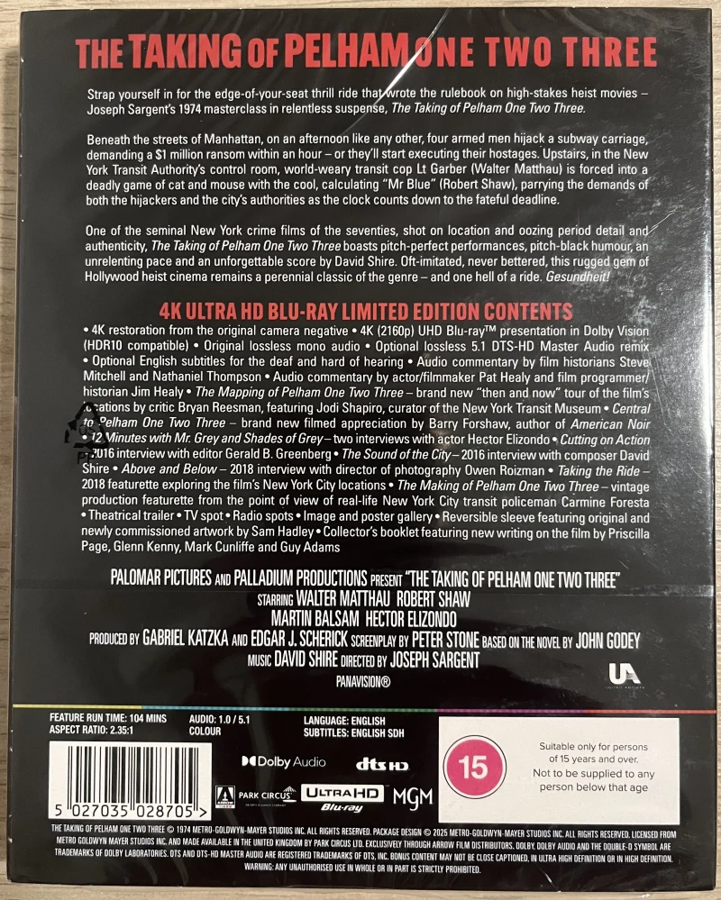 Pelham 1-2-3 kaapattu - The Taking of Pelham One Two Three - Limited Edition (4K Ultra HD) Arrow