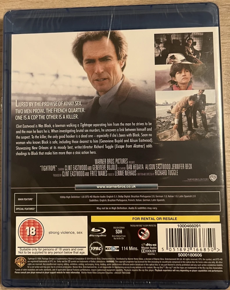 Köysi kiristyy - Tightrope (Blu-ray) Clint Eastwood, Genevieve Bujold