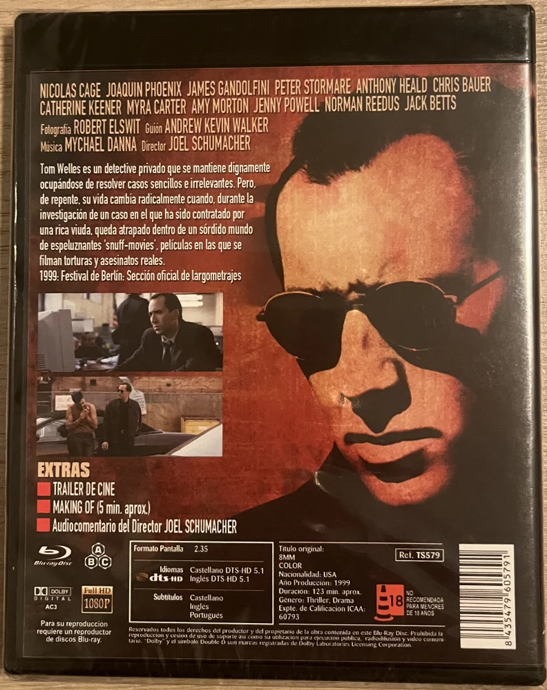 Joel Schumacher: 8 MM (1998) Nicolas Cage, Joaquin Phoenix (Blu-ray) 8 mm - kahdeksan millimetriä