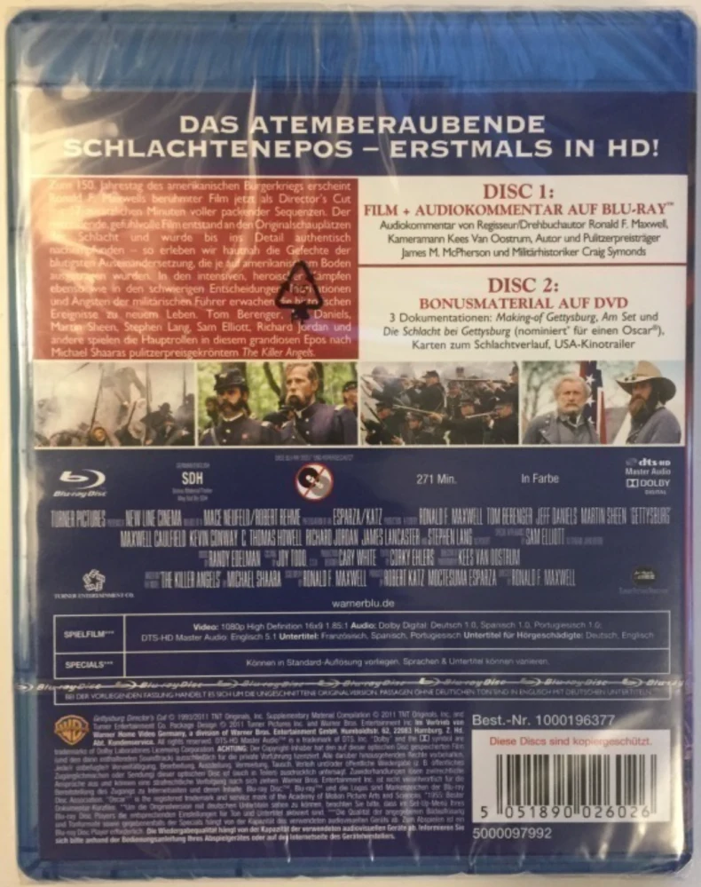 Gettysburgin taistelu / Gettysburg - Director's Cut (2x Blu-ray) Ohjaajan versio