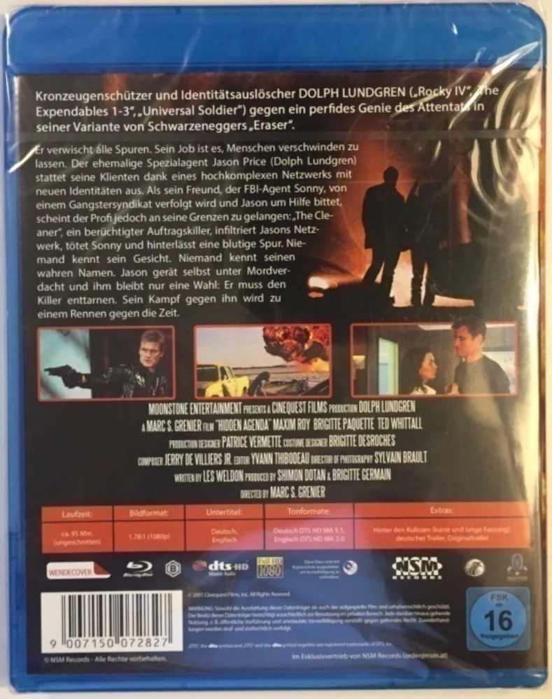 Hidden Agenda - UNCUT (Blu-ray) Dolph Lundgren (2001)