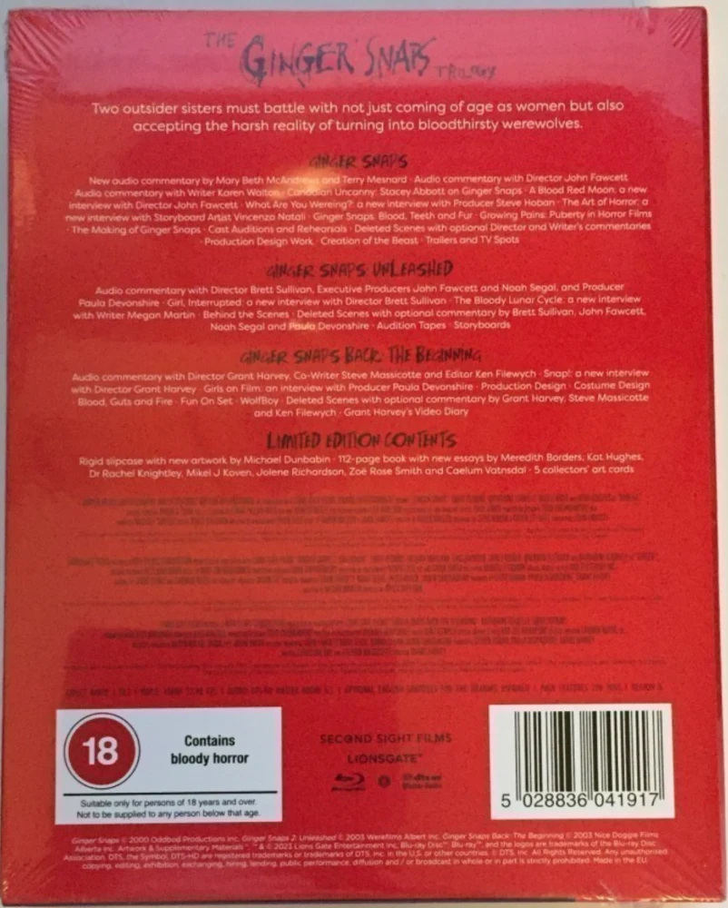Ginger Snaps -trilogia (Limited Edition) Blu-ray (UNCUT)