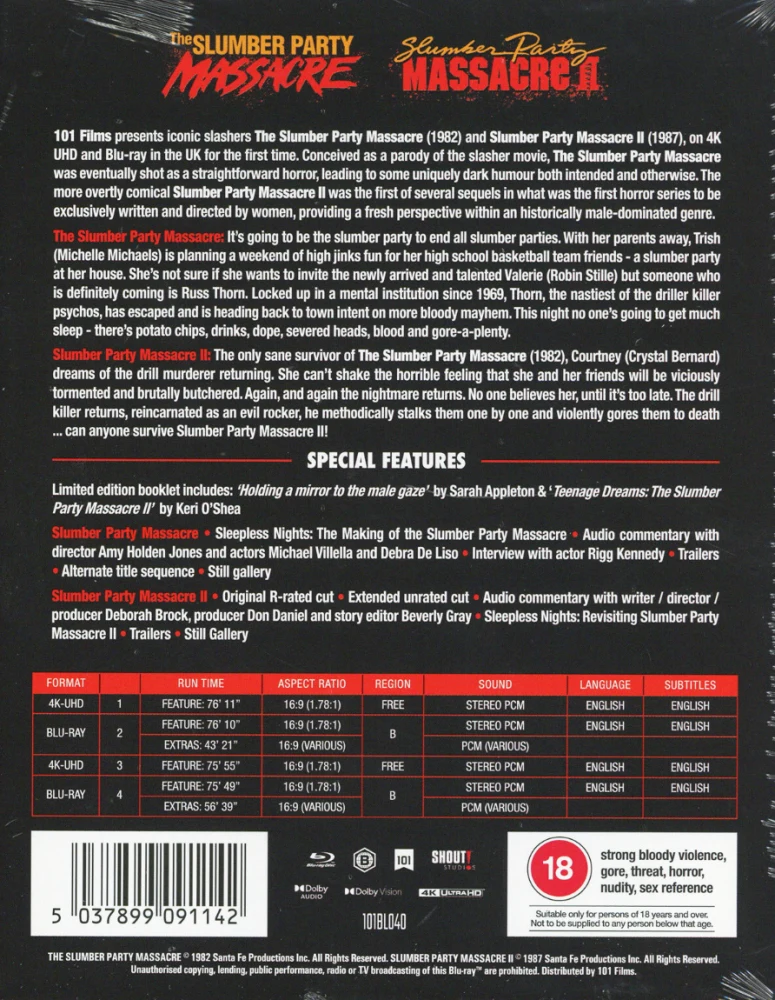 Slumber Party Massacre 1 ja 2 - Limited Edition (4K Ultra HD +Blu-ray)