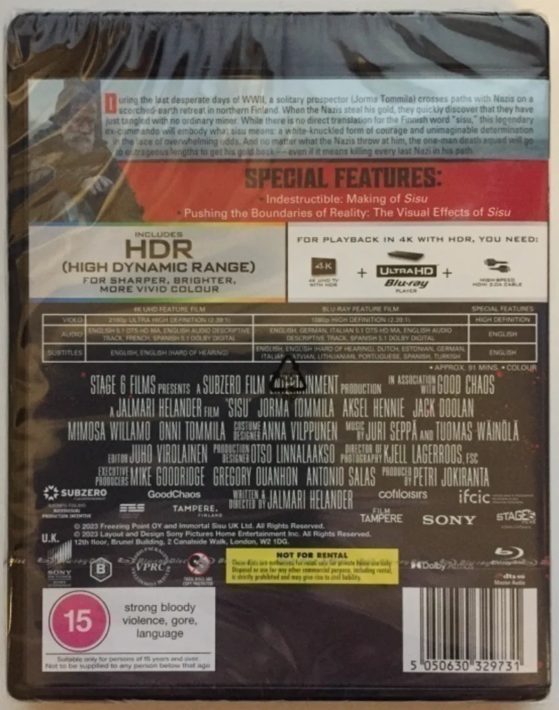 Sisu (4K Ultra HD + Blu-ray) Ohjaus: Jalmari Helander (2022)