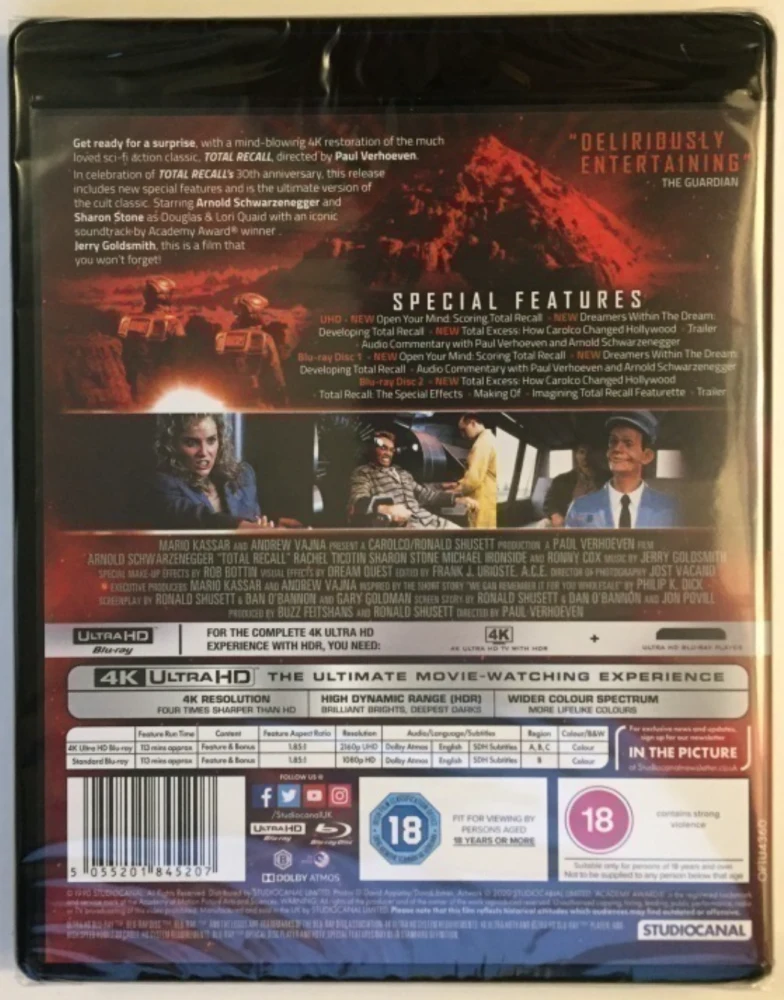 Total Recall (4K Ultra HD + Blu-ray) (Import) 1990 (Slipcover)