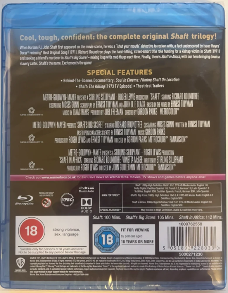 Shaft / Shaft's Big Score / Shaft in Africa (Blu-ray)
