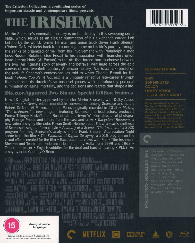 Irishman - The Criterion Collection (Blu-ray) (2 disc)