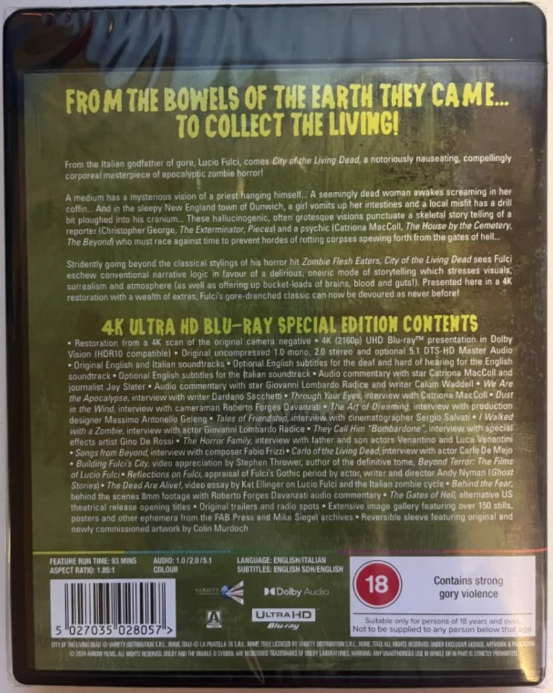 City Of The Living Dead - Special Edition (4K Ultra HD) (Arrow) Ohjaus: Lucio Fulci