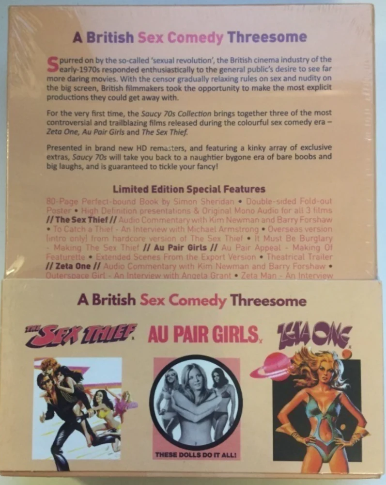 SAUCY 70s! - A British Sex Comedy Threesome - DELUXE COLLECTORS EDITION (3x Blu-ray) Tytön kallein tavara / Au pair - tytöt / Zeta - naarastiikeri