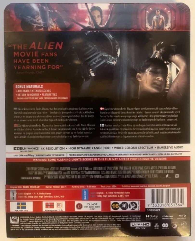 Alien: Romulus (2024) Limited Edition Steelbook (4K UHD + Blu-ray)