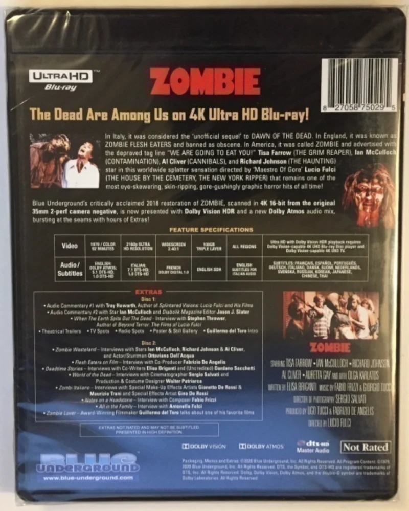 Zombi läskinsyöjät - Zombie (4K + Special Features Blu-ray) Zombie Flesh Eaters [Blue Underground] Suomitekstit