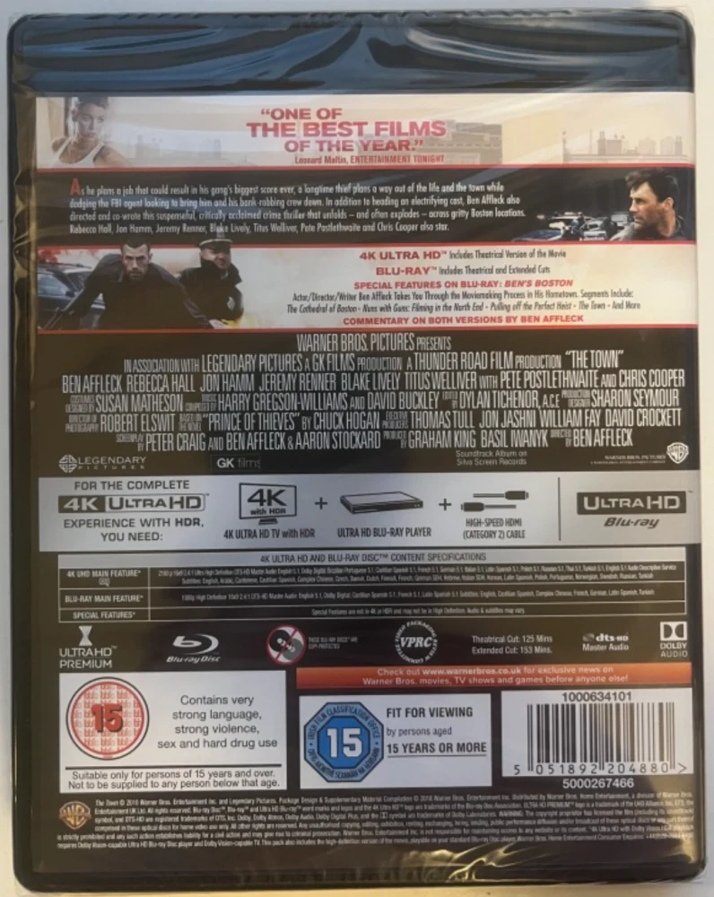 The Town - Extended cut (4K UHD + Blu-ray) Ben Affleck