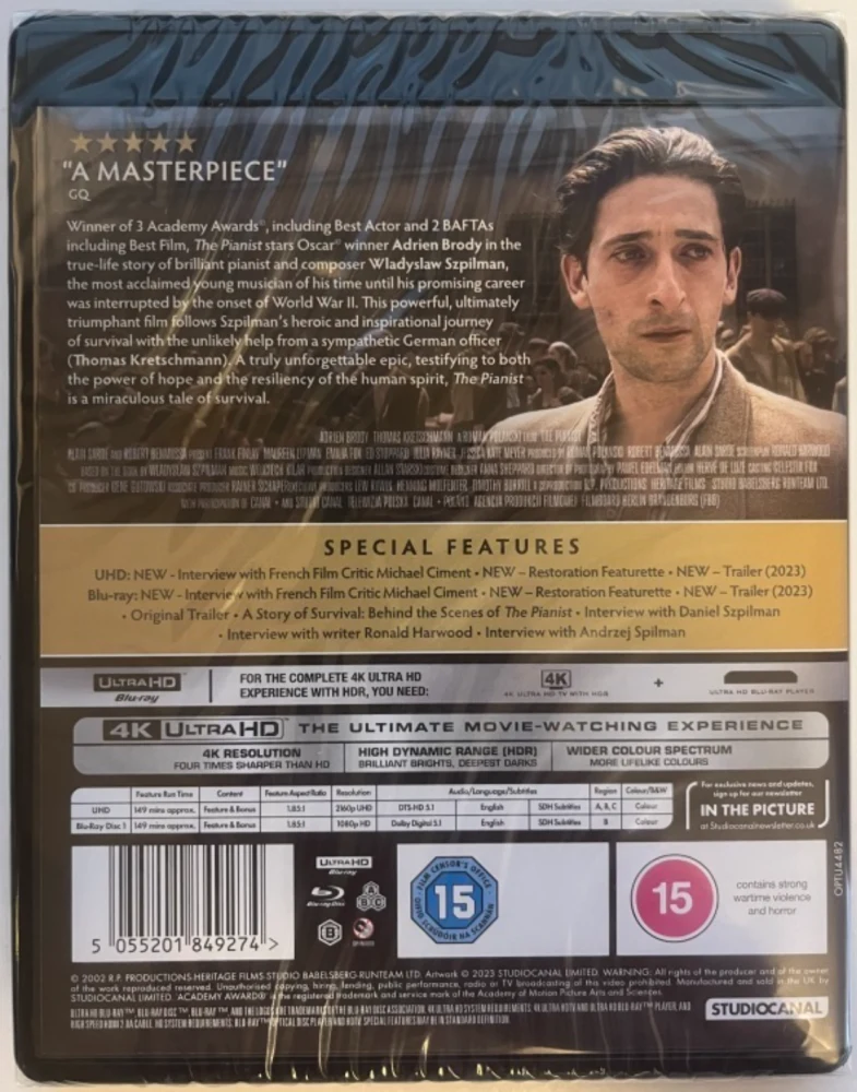 Pianisti - The Pianist (4K Ultra HD + Blu-ray)