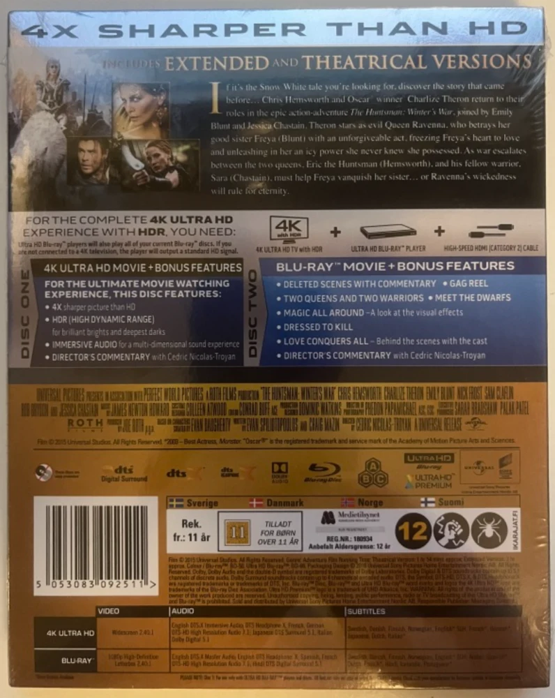 Metsästäjä ja Talvinen Taistelu - Limited Edition Slipcover (4K Ultra HD + Blu-ray) The Huntsman - Winter's War