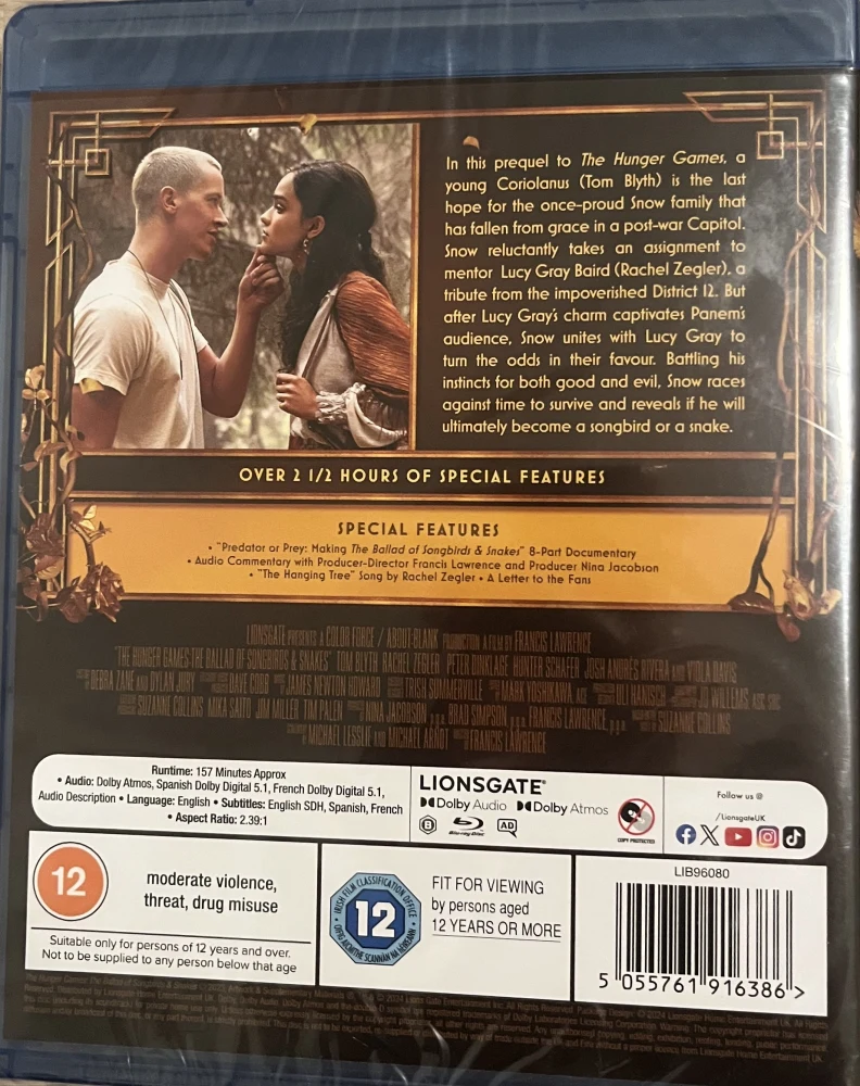 Nälkäpeli: balladi laululinnuista ja käärmeistä / The Hunger Games: The Ballad of Songbirds & Snakes (2023) Blu-ray