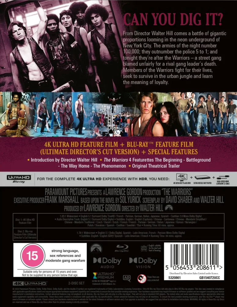 Soturit - The Warriors (1979) Limited Collectors Edition (4K Ultra HD + Blu-ray) 1979