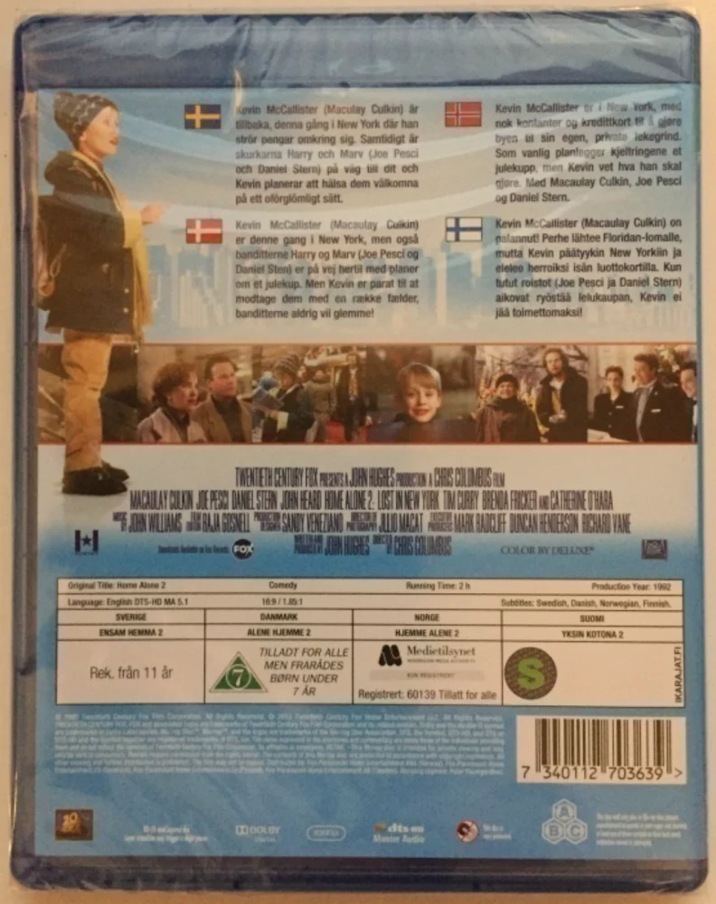 Yksin kotona 2: Eksynyt New Yorkissa  / Home alone 2 (Blu-ray) 1992