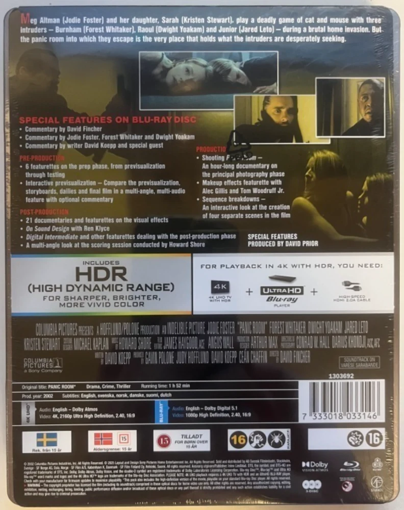 Panic Room (2002) Limited Edition Steelbook (4K UHD + Blu-ray + Bonus Blu-ray)
