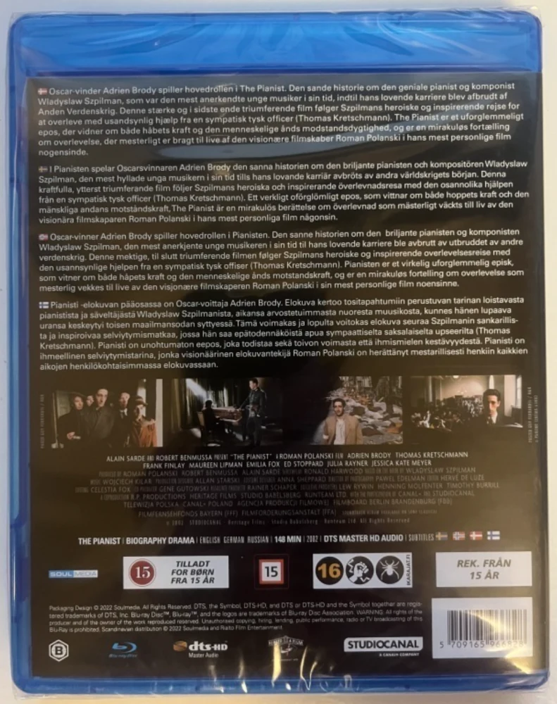 Pianisti - The Pianist (2002) Blu-Ray (Studio Canal)