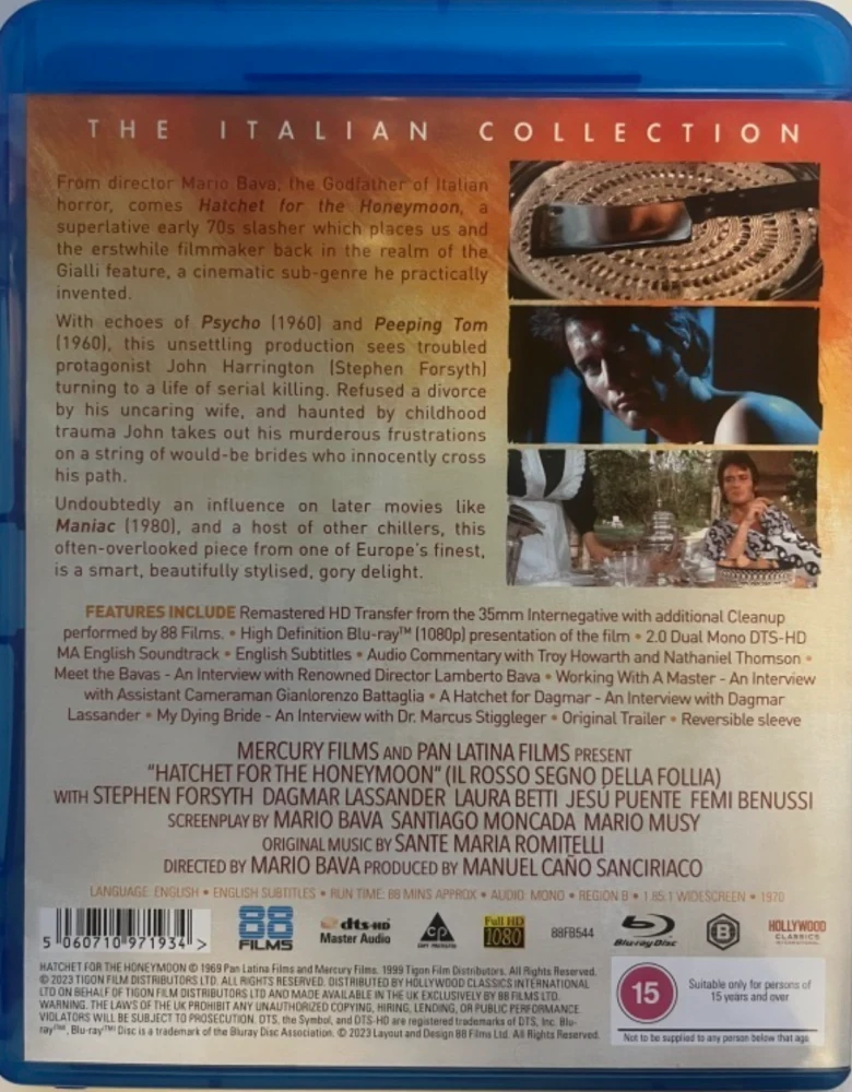 Kalman hääyö - Hatchet for the Honeymoon (Blu-ray)  Il rosso segno della follia (The Italian Collection 69)