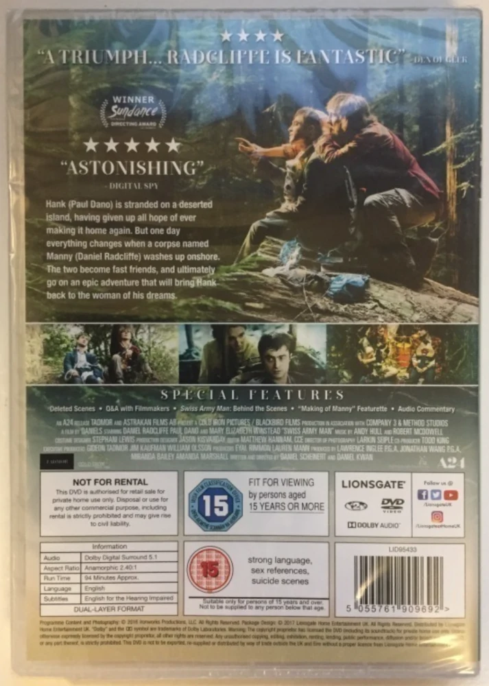 Swiss Army Man [DVD] [2017] Daniel Radcliffe
