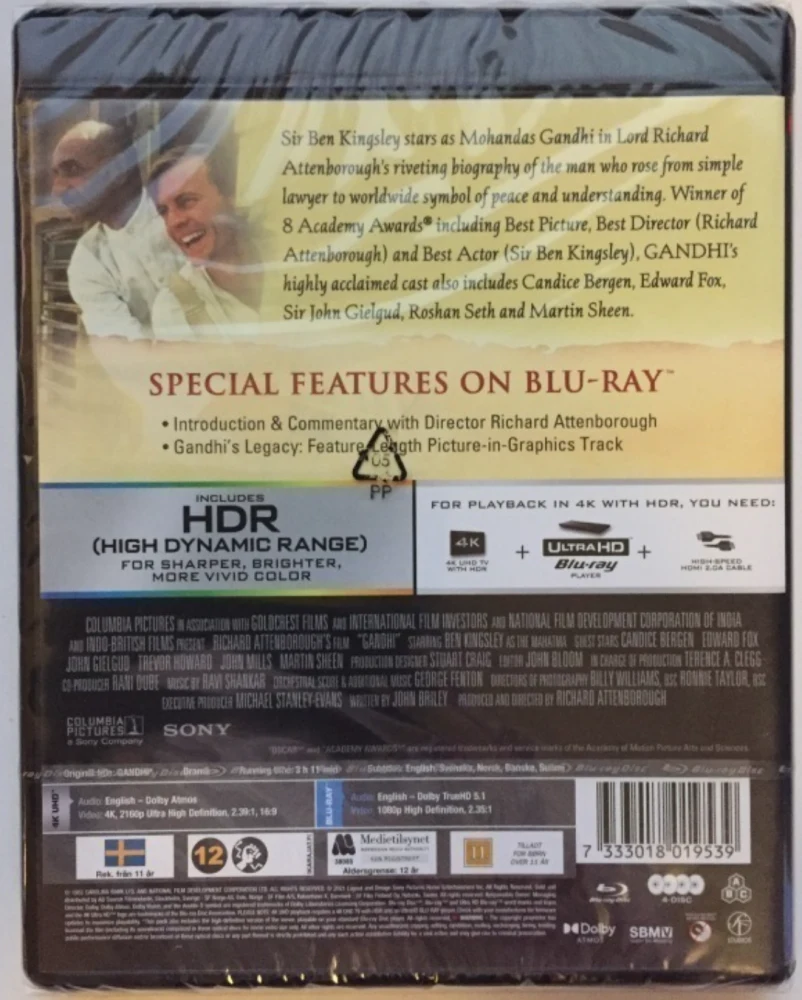 Gandhi (4K Ultra HD + Blu-ray) (Nordic) 1982
