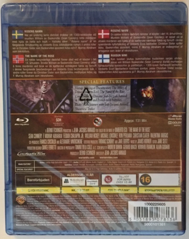 The Name Of The Rose (1986) Blu-ray (Ruusun nimi)