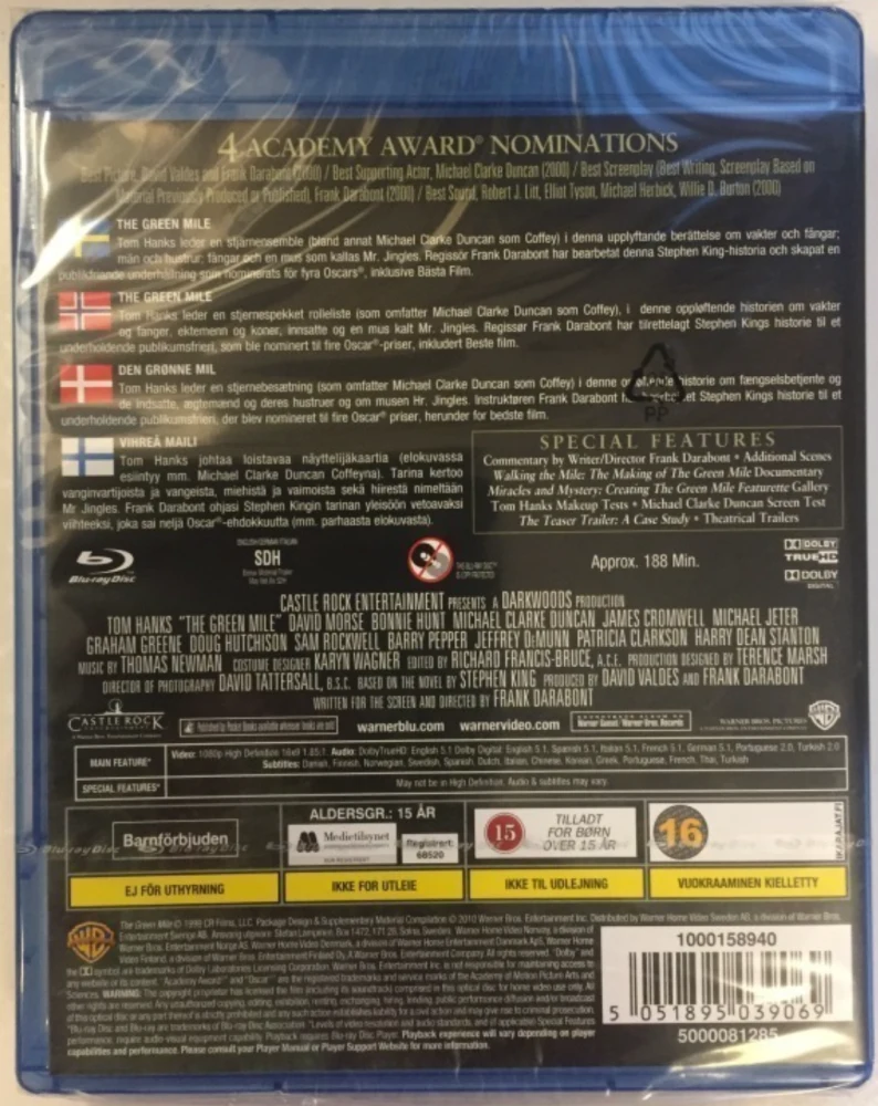 Vihreä maili - The Green Mile (Blu-ray) Tom Hanks (1999)