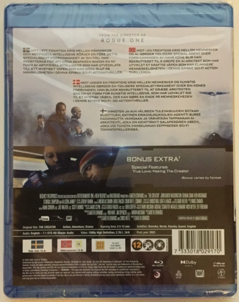 The Creator (Blu-ray) Ohjaus: Gareth Edwards (2023)