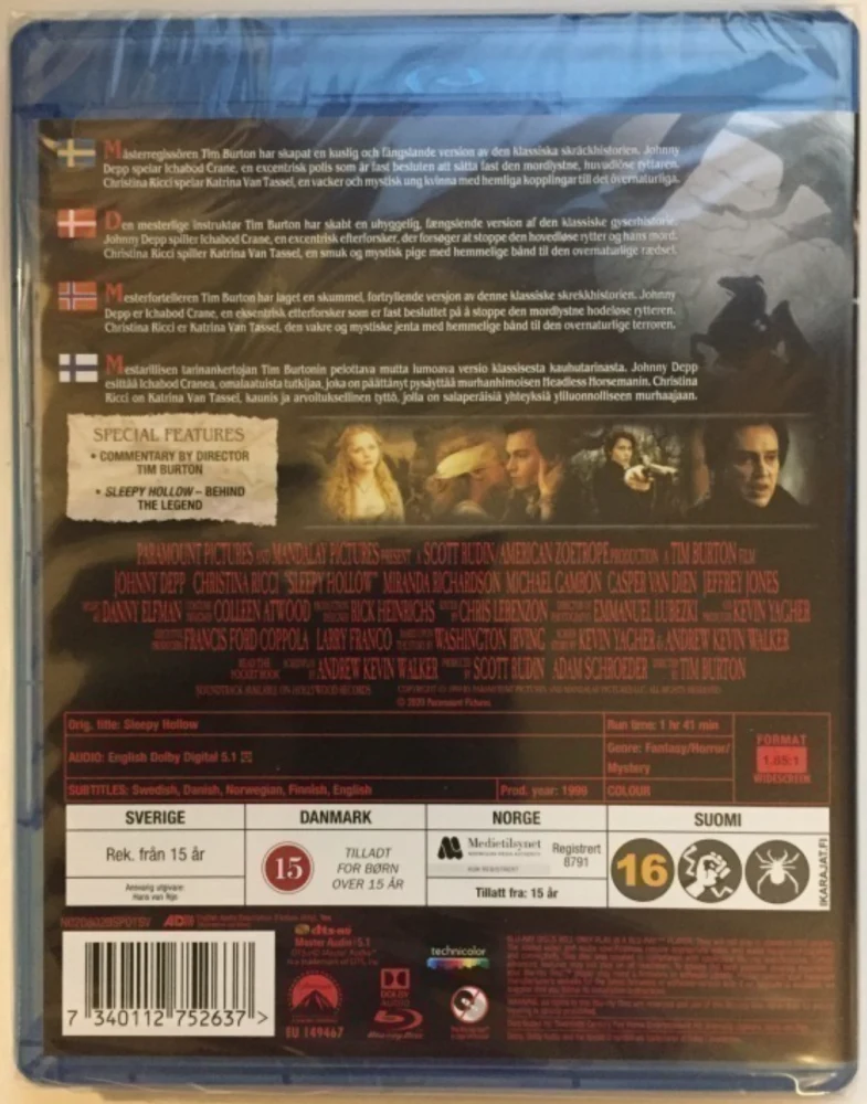 Päätön ratsumies - Sleepy Hollow (Blu-ray)