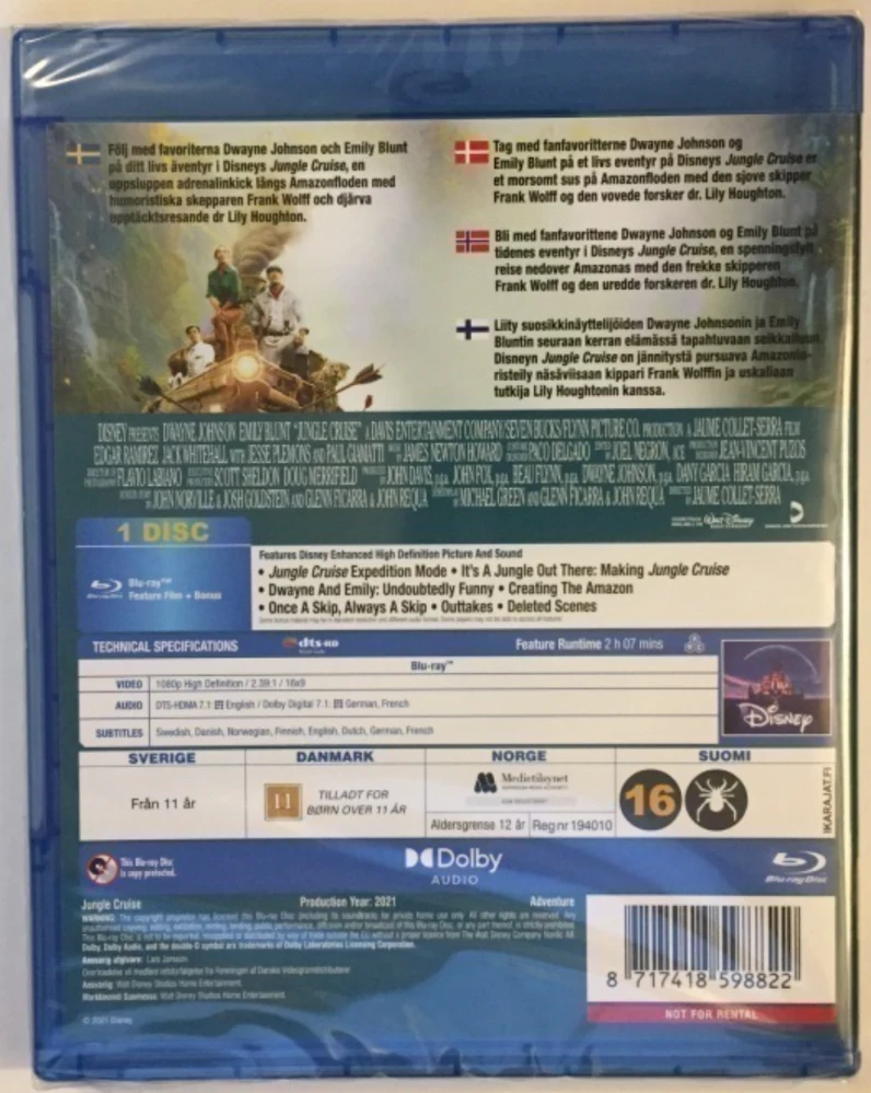 Jungle Cruise (Blu-ray) Dwayne Johnson (2020)