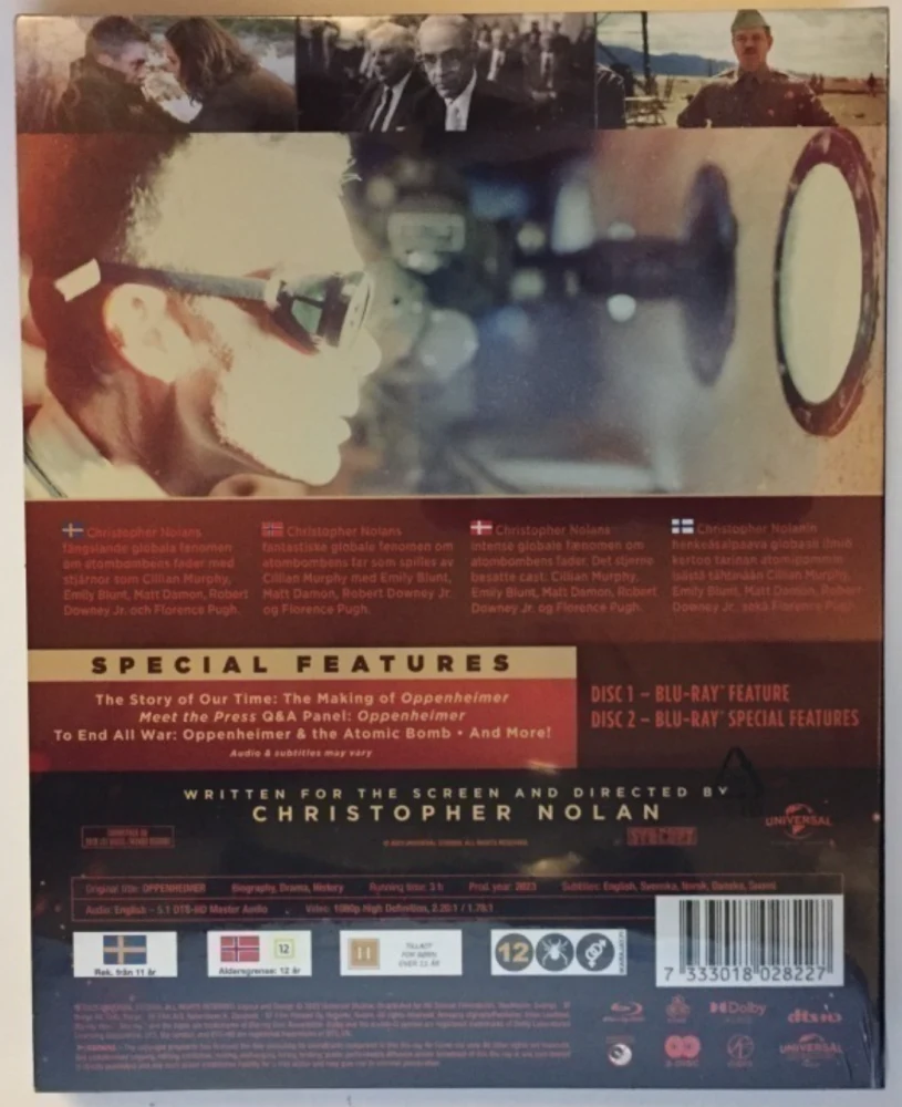 Oppenheimer (2023) 2x Blu-ray (Slipcover)