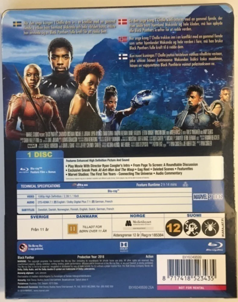 Black Panther - Limited Edition Steelbook (Blu-ray) Chadwick Boseman