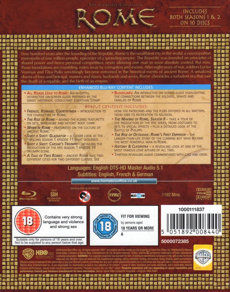 ROOMA (2005-2007) koko HBO:n suursarja (Blu-ray) Rome