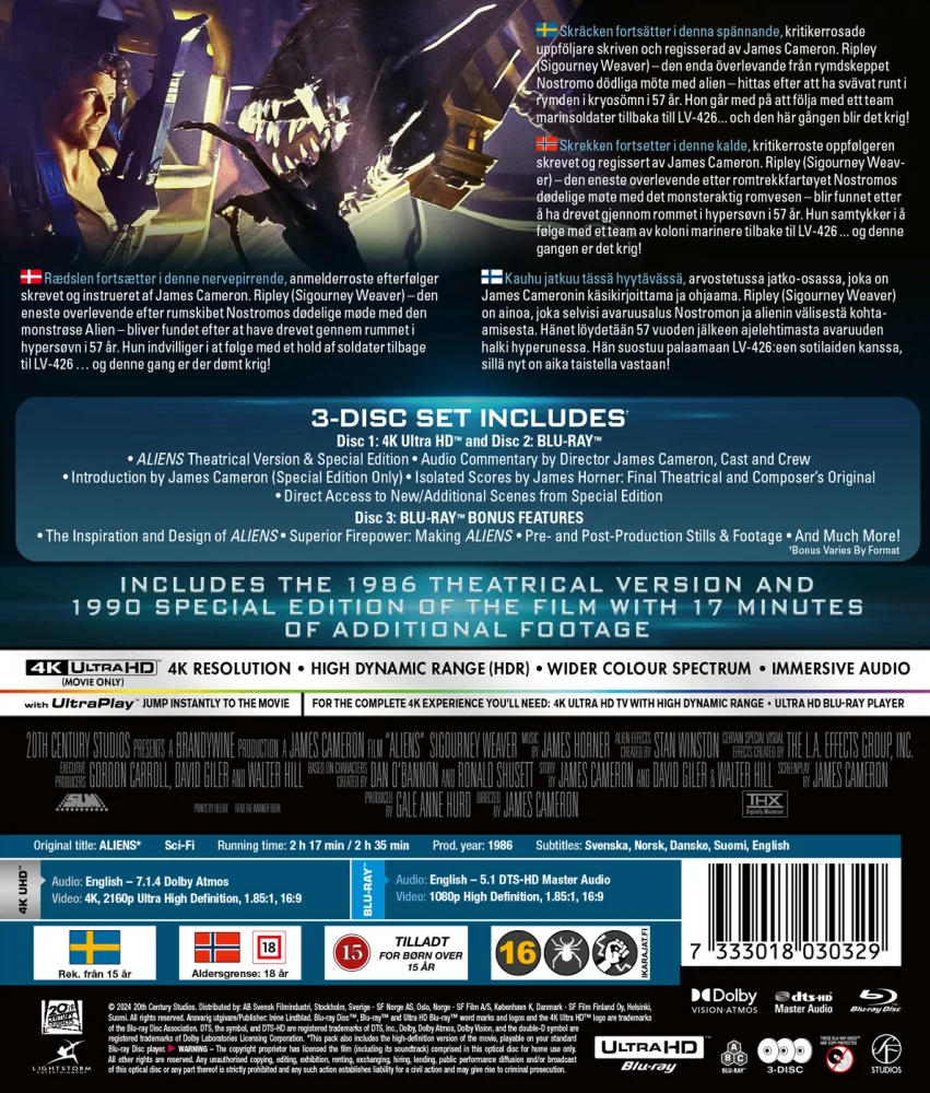 Aliens - paluu (1986) (4K UHD + Blu-ray + Bonus Blu-ray) 1 Movie, 2 Cuts