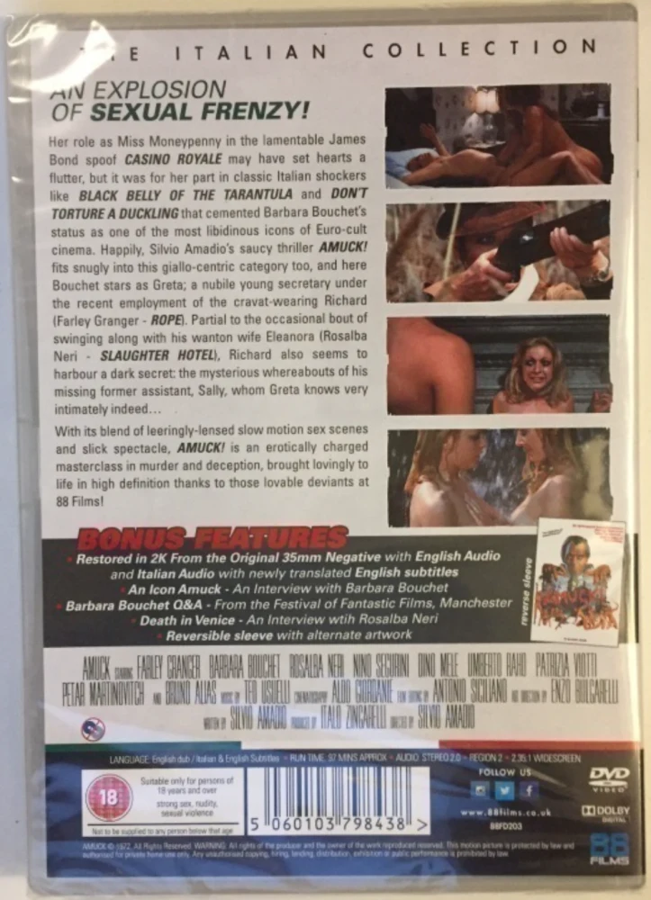 Amuck! (DVD) 1975 (Italian Collection 28#)