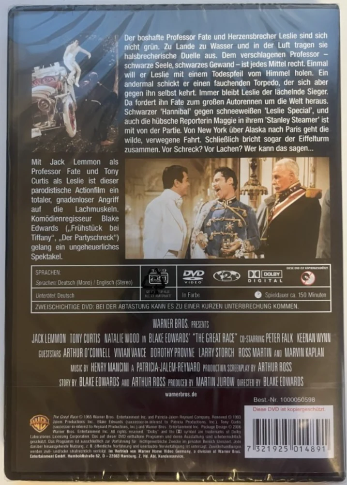 Blake Edwards: Suuri kilpa-ajo maailman ympäri (1965) The Great Race (DVD)