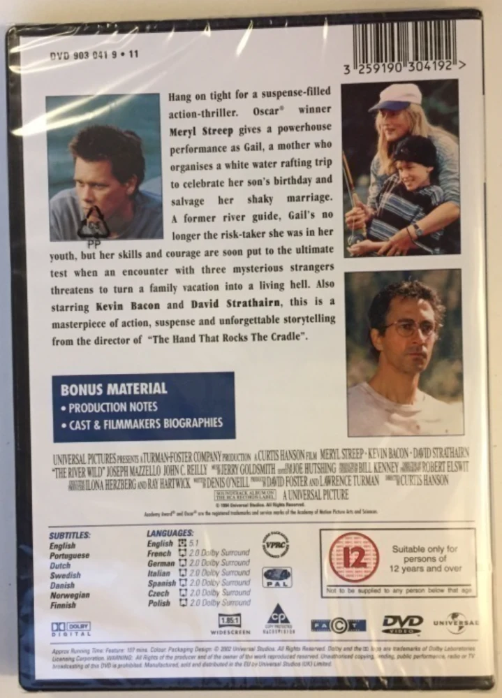 Villi joki - The River Wild (1994) Meryl Streep (DVD)