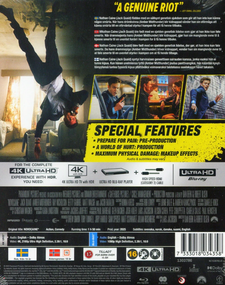 Novocaine (2025) Limited Edition Steelbook (4K UHD + Blu-ray)