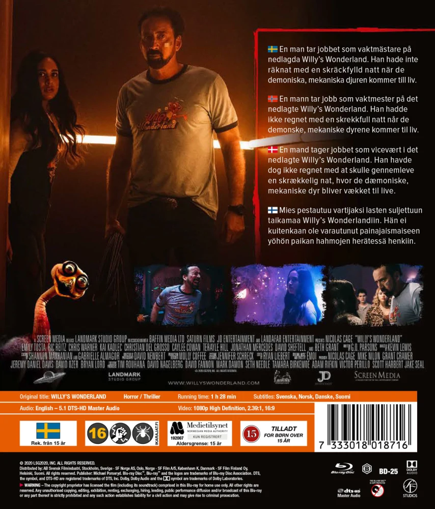 Willy's Wonderland (Blu-ray) Nicolas Cage (2021)