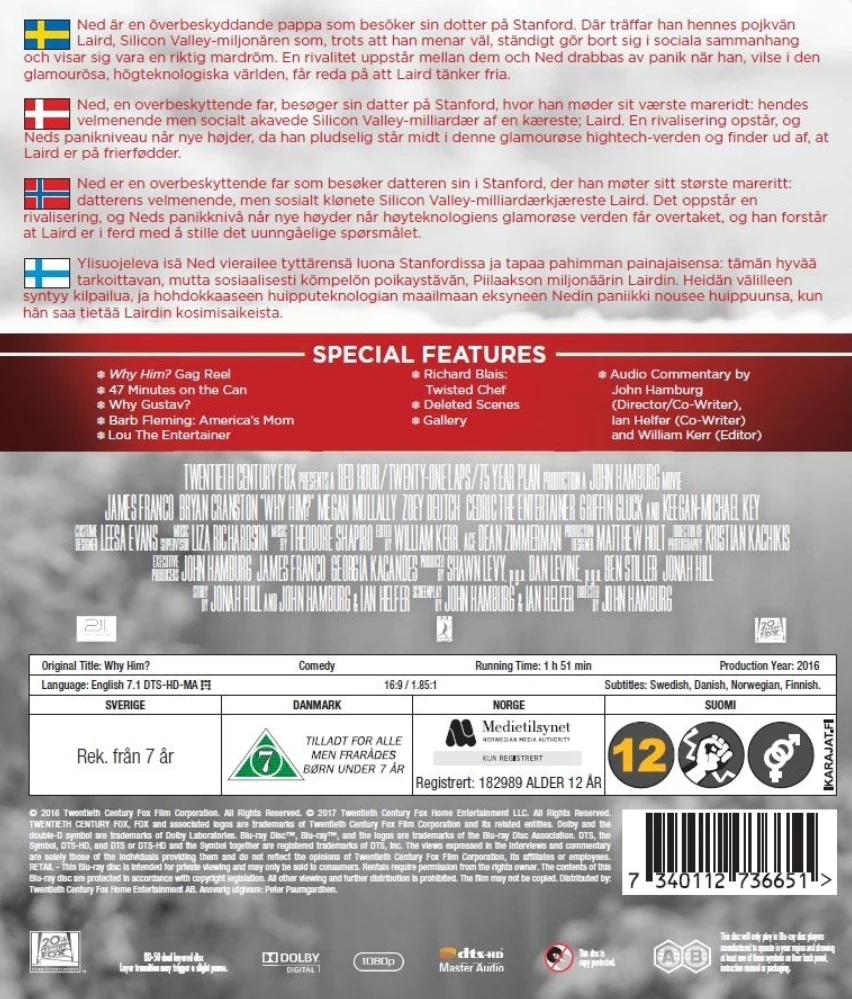 Why Him? (Blu-ray) James Franco, Bryan Cranston (2016)