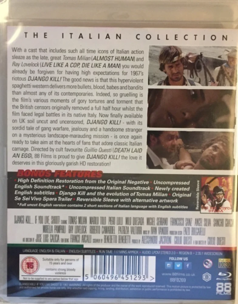 Django Kill... If You Live, Shoot! / Django - tappaja / Se sei vivo spara (Blu-ray)    The Italian Collection #36 (Banned)