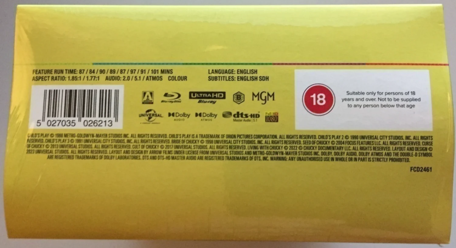 The Chucky - Collection (1988 - 2017) Limited Edition (6 4K UHD + 2 Blu-ray) Arrow (8 Movies, 9 Cuts)